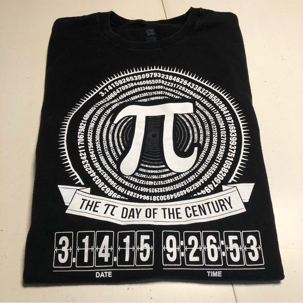 Black short sleeve The pi day of the century 3.14 T-shirt